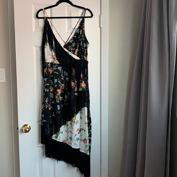 ASOS Dresses & Skirts - ASOS Asymetrical Fringe Multi Pattern Dress NWT